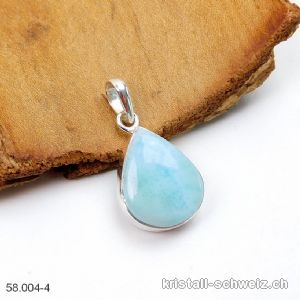 Anhänger Larimar 2 cm an Silberfassung. Unikat