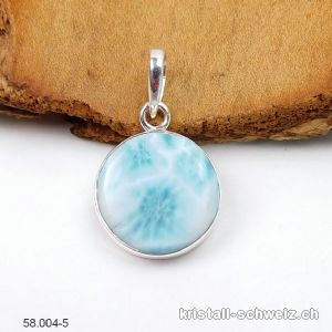 Anhänger Larimar 1,8 cm an Silberfassung. Unikat