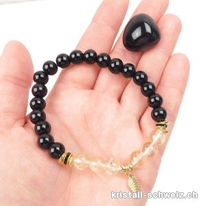 Set CHANCE - Onyx schwarz, Lemon Quarz. Sonderangebot