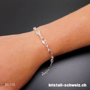 Armband Bergkristall aus 925 Silber. AA-Qual.