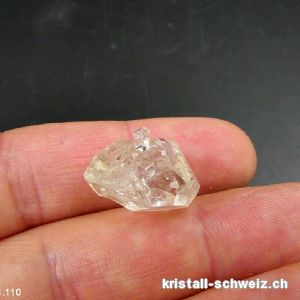 Quarz Doppelender, Schweiz - Wallis. 1,9 x 1,3 x 0,9 cm. Einzelstück