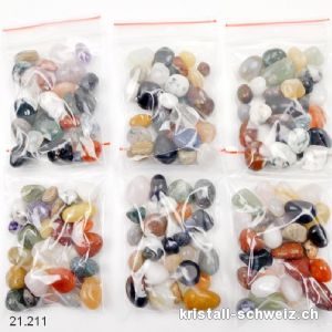 100 Gr. verschiedene Trommelsteine 1 bis 2 cm. Grösse S und M. Sonderangebot