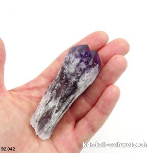 Amethyst Doppel Rohspitze, 8,2 cm. Unikat