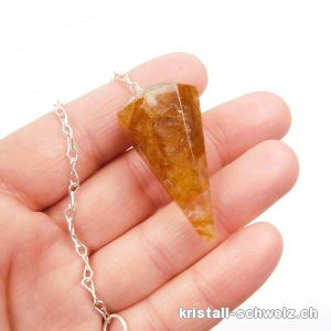 Pendel Golden Healer - Quarz-Limonit facettiert. Unikat 3,8 cm