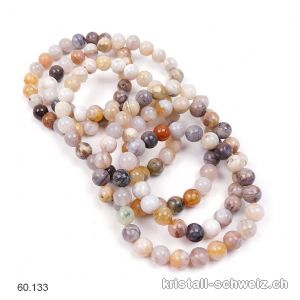 Armband Achat bunt 8,5 mm / 18,5 - 19 cm