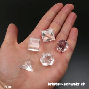 5 platonische Körper Bergkristall