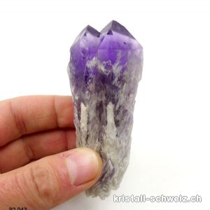 Amethyst Doppel Rohspitze, 8,4 cm. Unikat