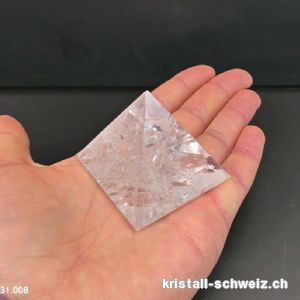 Pyramid Bergkristall, Basis 4,5 x H. 4 cm. Unikat