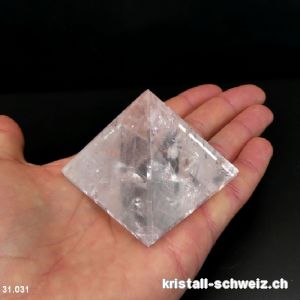 Pyramid Bergkristall, Basis 5 x H. 4 cm. Unikat