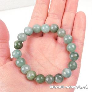 Armband Jadeit - Edel Jade 10 mm / 18 cm. Unikat