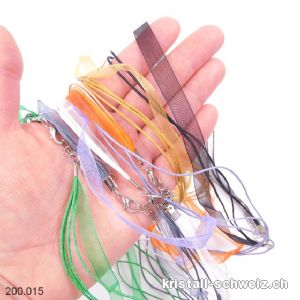 7 x Halskette Organza Mixfarben, einstellbar