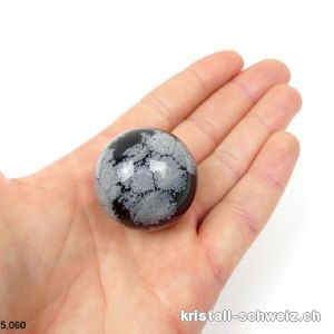 Kugel Obsidian Schneeflocken aus Mexiko Ø 3,1 cm. Einzelstück