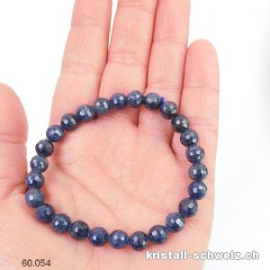 Armband Saphir blau facettiert 7 mm / 18 cm. Grösse M. Unikat