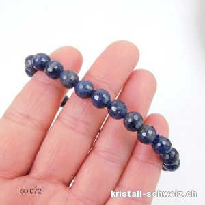 Armband Saphir blau facettiert 7,5 mm / 18-18,5 cm. Grösse M