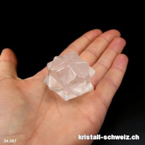 Ikosaeder - Meteorit - Bergkristall 4 cm. Unikat 57 Gramm