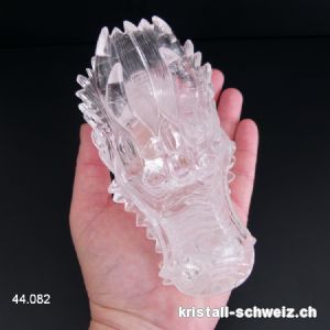 Schädel Bergkristall DRACHE 13 cm. Einzelstück 568 Gramm. Qualität A