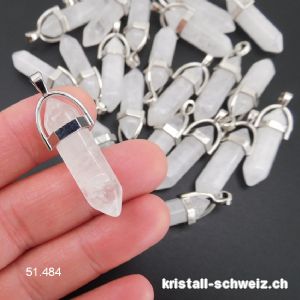 Anhänger Bergkristall Doppelender an Metall. SONDERANGEBOT