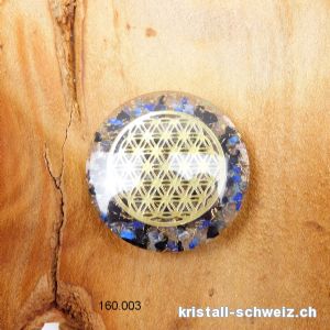 Thaler Orgonit Blume des Lebens, Lapislazuli - Bergkristall - Tourmalin schwarz 4 cm