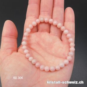 Armband Opal rosa - Andenopal 6 mm, elastisch 18 cm. Grösse M