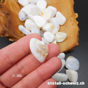 Opal - Andenopal weiss mit natürlichen Einschlüssen 1,2 - 1,5 cm. Größe XS