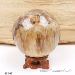 Kugel versteinerte Holz kristallisiert  8,5 - 9 cm. Unikat 915 Gramm