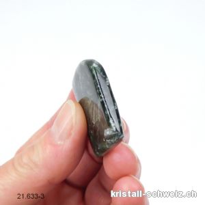 Seraphinit aus Siberien, Kantenstein 3,2 x 2,8 x D. 0,55 cm. Einzelstück