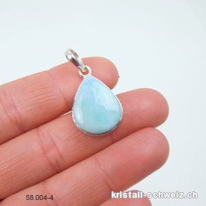 Anhänger Larimar 2 cm an Silberfassung. Unikat