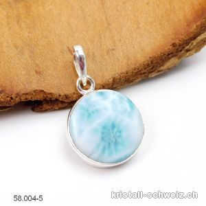 Anhänger Larimar 1,8 cm an Silberfassung. Unikat