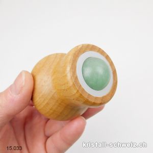 Massageroller Aventurine grün u. Holz