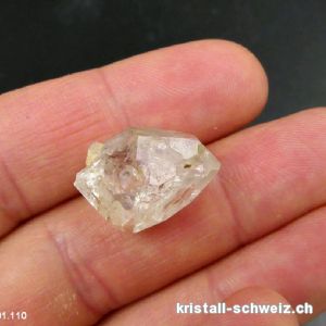 Quarz Doppelender, Schweiz - Wallis. 1,9 x 1,3 x 0,9 cm. Einzelstück