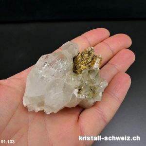 Quarz mit Gestein aus Schweiz. Einzelstück