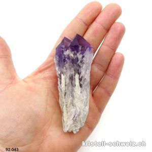 Amethyst Doppel Rohspitze, 8,4 cm. Unikat