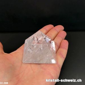 Pyramid Bergkristall, Basis 4,5 x H. 4 cm. Unikat