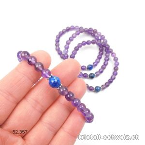 Armband Amethyst - Kyanit blau 6 mm / 18,5 cm