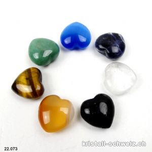 Chakra Reisebeutel mit 7 kleine Herzen 1,6 cm