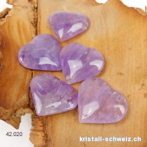 Herz Amethyst hell aus Brasilien 3,5 x 3 cm