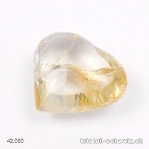 Herz Citrin natur 5 x 4,5 cm. Einzelstück 64,5 Gramm