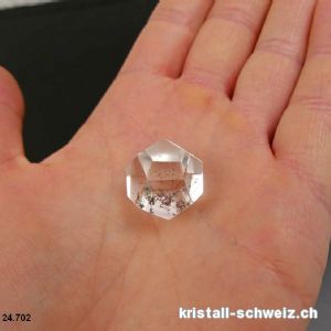 Dodekaeder Bergkristall mit Chlorit, Dicke 1,5 cm. Unikat