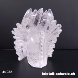 Schädel Bergkristall DRACHE 13 cm. Einzelstück 568 Gramm. Qualität A