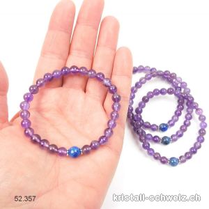 Armband Amethyst - Kyanit blau 6 mm / 18,5 cm