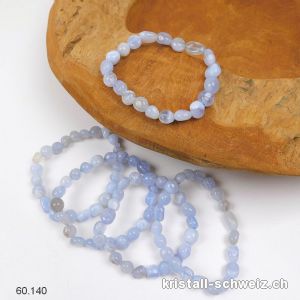 Armband Chalcedon blau 8 - 10 mm / 18 - 18,5 cm