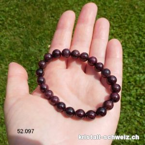 Armband Granat Almandin 8 mm / 17,5 - 18 cm. Gr. SM - M