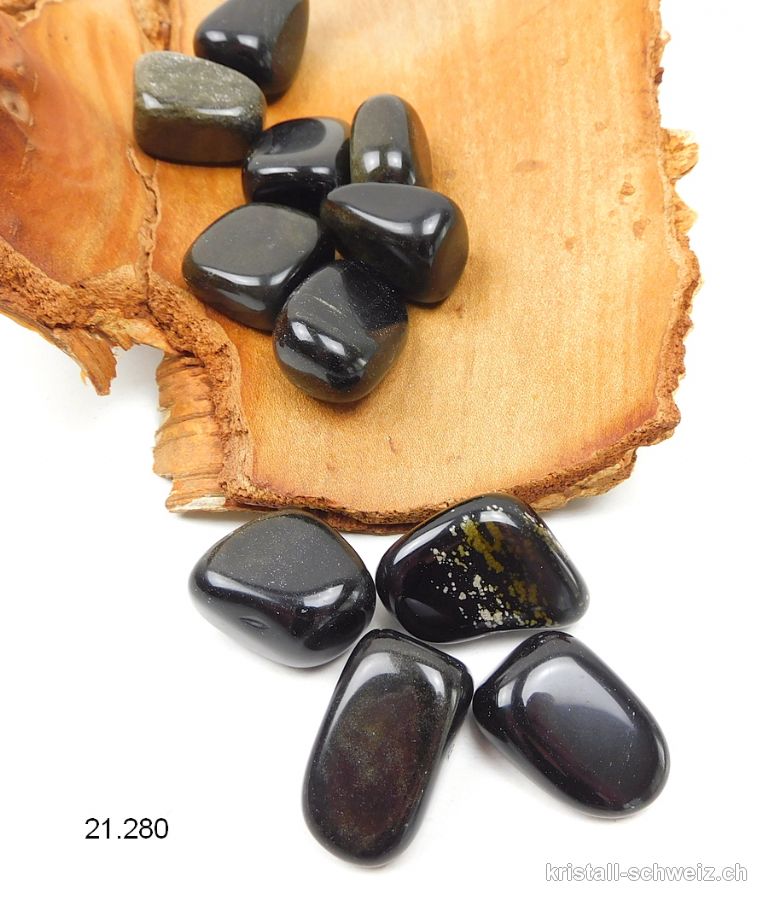 Obsidian gold 2,5 cm / 10 bis 15 Gramm. Größe M. SONDERANGEBOT