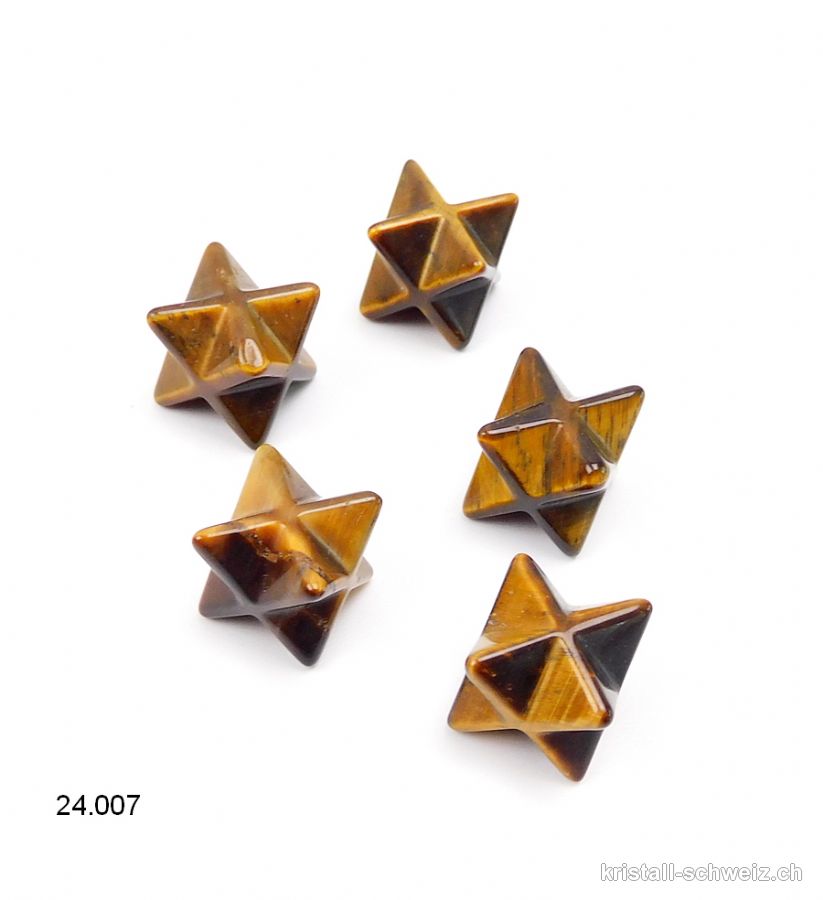 Klein Merkaba Tigerauge, diagonal 2 cm x dick. 1,2 cm. Sonderangebot