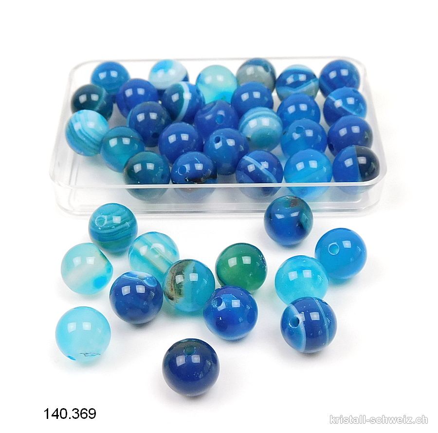 Achat blau, Kugel gelocht 8 mm. Sonderangebot