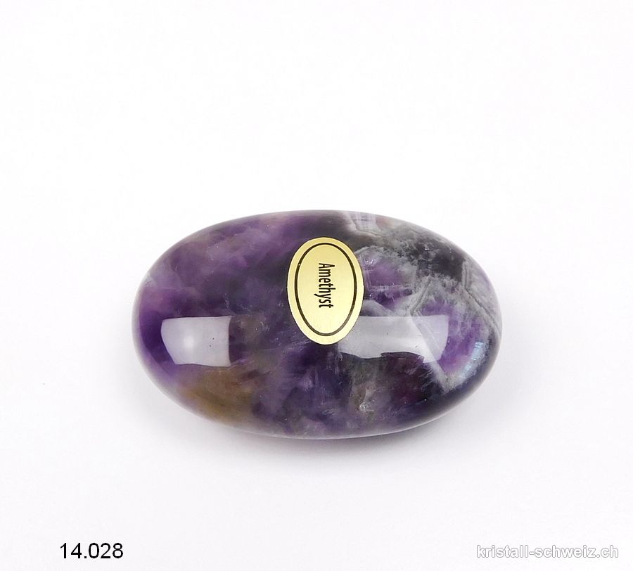 Amethyst Chevron, Antistress Linsenstein 4,5 x 3 cm