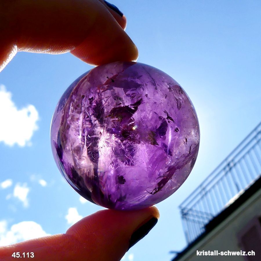 Kugel Amethyst 4,2 cm. Einzelstück 104 Gramm