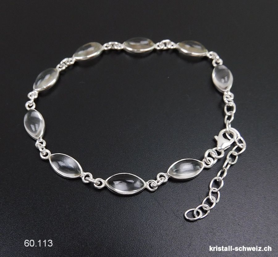 Armband Bergkristall aus 925 Silber. AA-Qual.