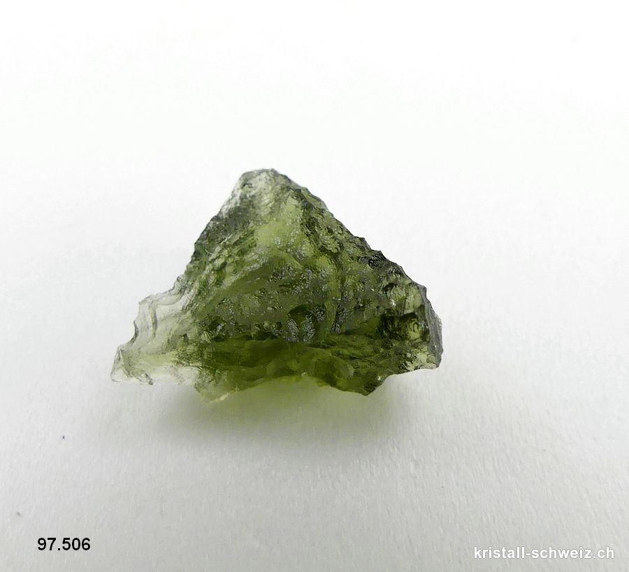 Moldavit 1,2 x 0,9 x 0,5 cm. Unikat 2,4 karat