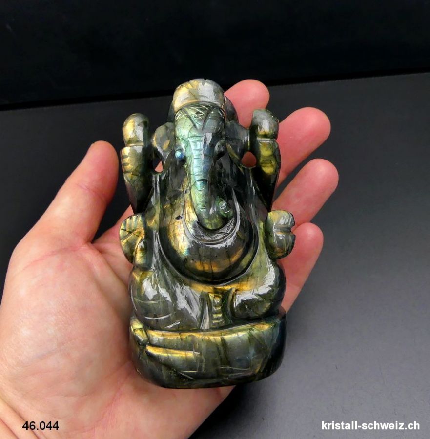 Ganesh Labradorit 9,6 cm. Einzelstück. A-Qual.